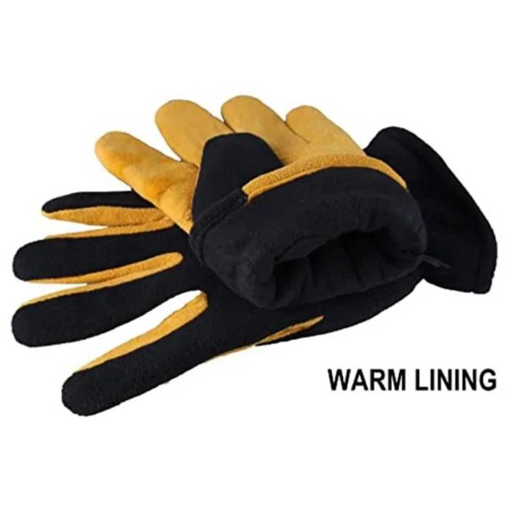 Mens Womens Winter Gloves Deerskin Leather 3M Thinsulate Warm Cold Weather Glove